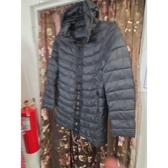 Gap Cold Control Black Hood and Pockets Packable Midi Coat Small - Picture 3 of 7